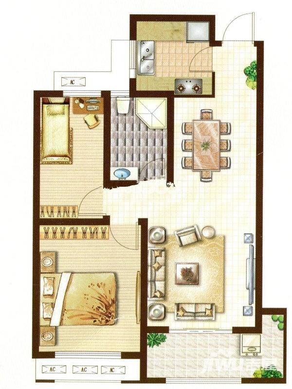 建滔裕景园建滔裕景园户型图 b户型 86㎡