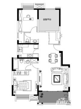 可逸兰亭户型图 104平米两房 104㎡