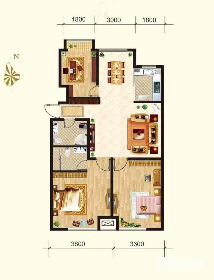 山水家园户型图 115.44㎡