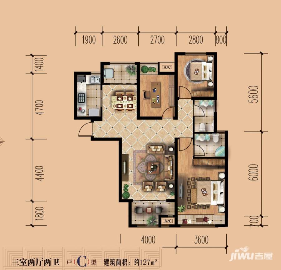 保利凯旋公馆保利凯旋公馆户型图 观海型 127㎡