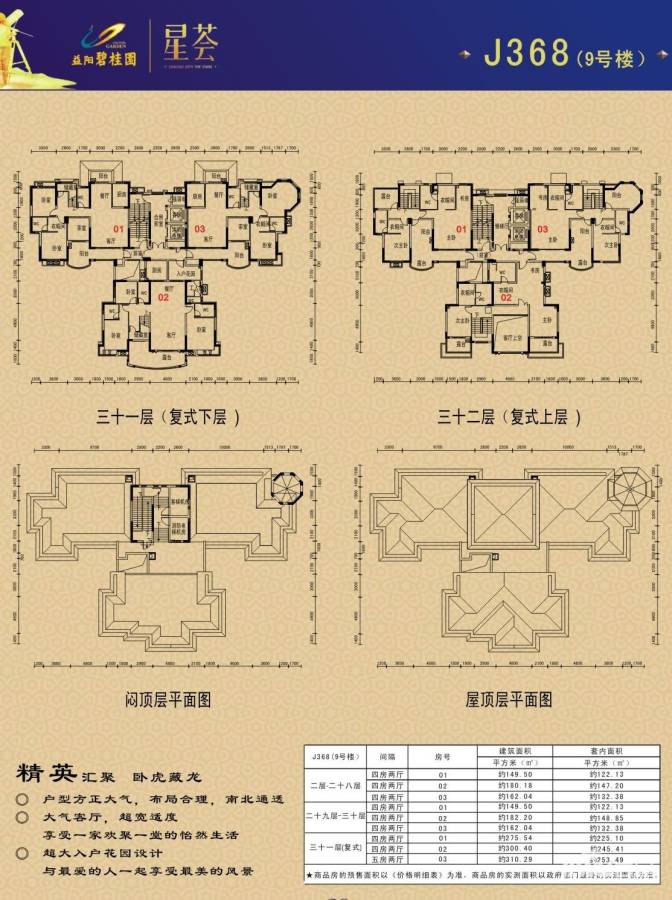 益阳碧桂园户型图 星荟j368(9号楼)户型平面图