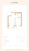 京投银泰万科西华府1室1厅1卫64㎡户型图