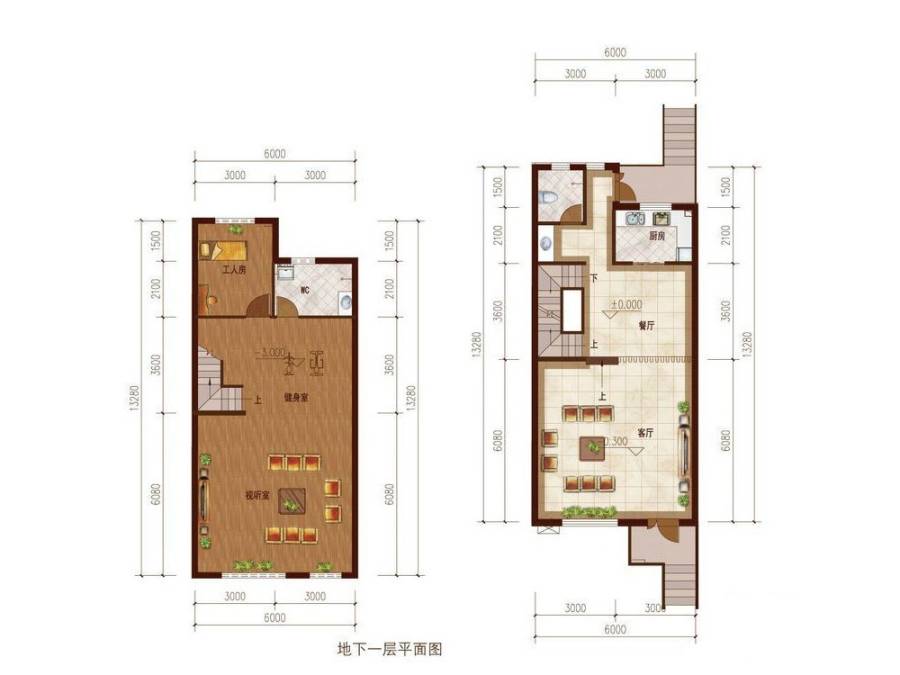 江南山水2室2厅2卫户型图