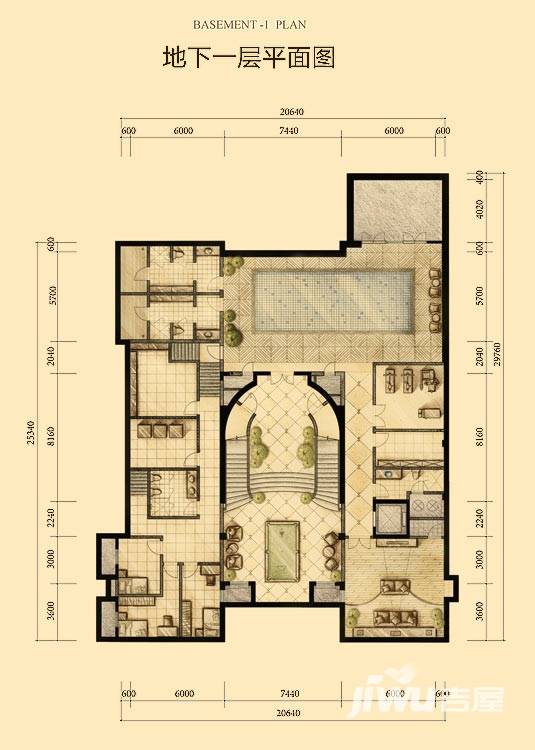 财富城堡3室3厅5卫621㎡户型图