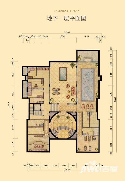 财富城堡3室1厅1卫621㎡户型图