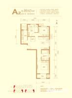 通瑞嘉苑普通住宅89.6㎡户型图