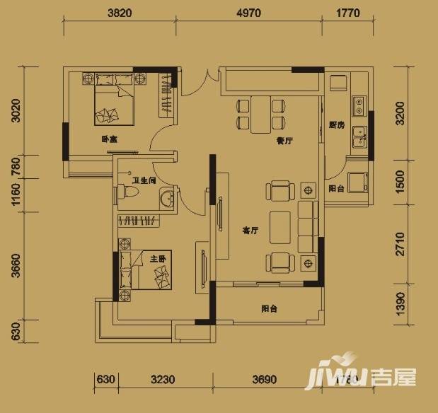 中央财津普通住宅85㎡户型图