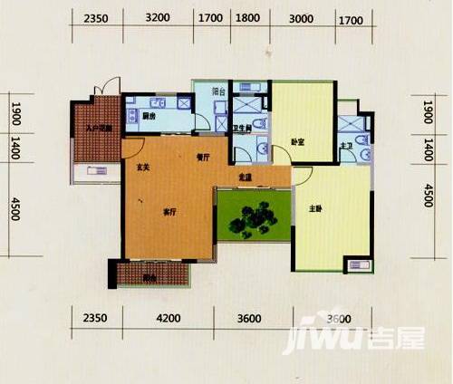 新世纪上河居2室2厅2卫户型图