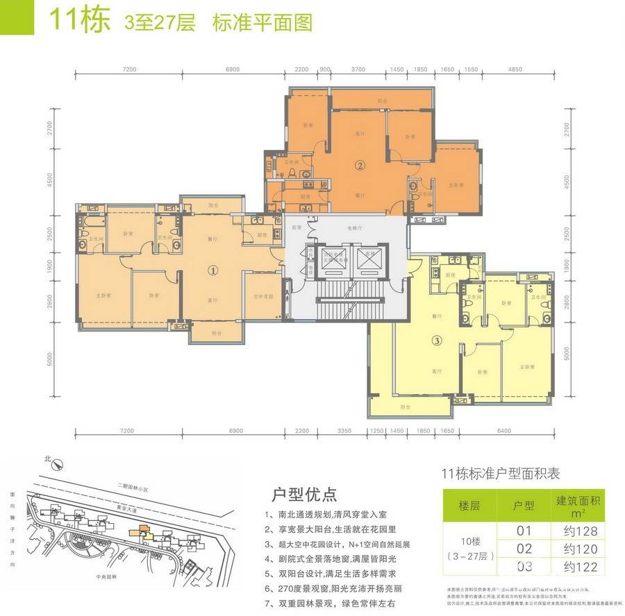 庄士新都滨江豪园3室2厅2卫120㎡户型图