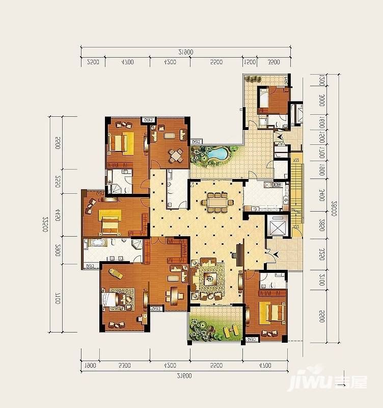 龙泉华苑6室2厅5卫470㎡户型图