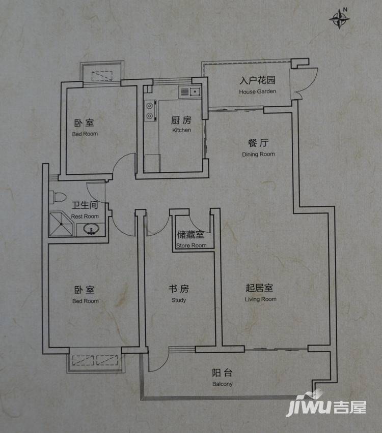 天煜紫悦城3室1厅2卫户型图