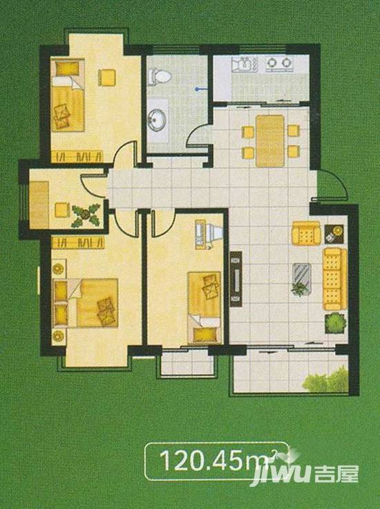 金润和谐居普通住宅120.5㎡户型图