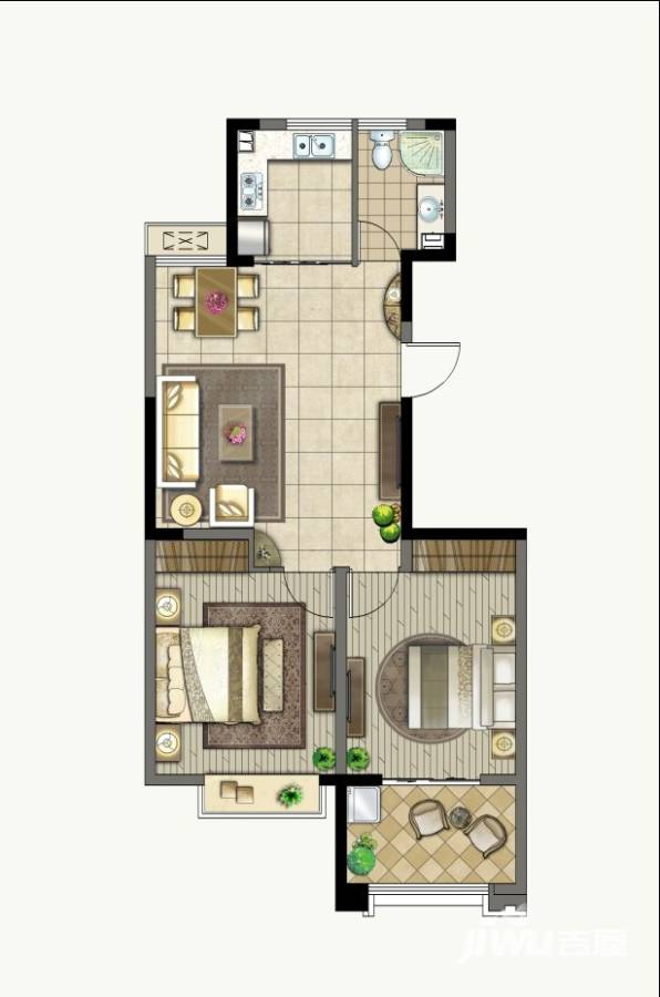 德润天鹅湾普通住宅90㎡户型图