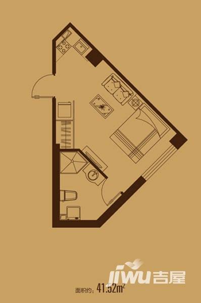 凯宾国际普通住宅41.5㎡户型图