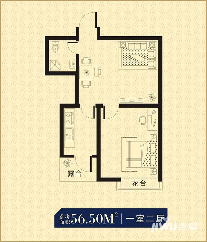 群星国际新城普通住宅56.5㎡户型图