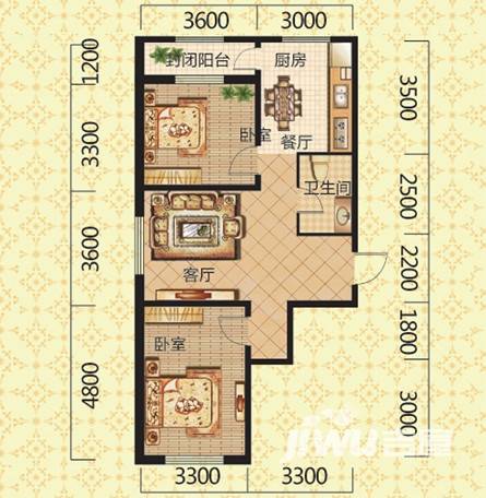 金璟家园普通住宅76㎡户型图