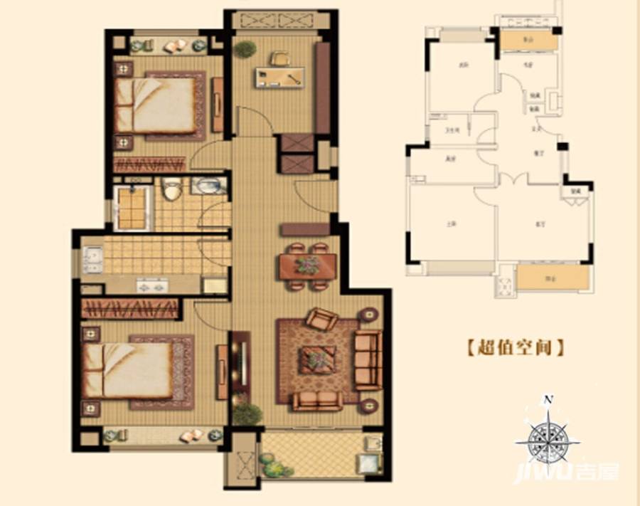 融信铂湾普通住宅90㎡户型图