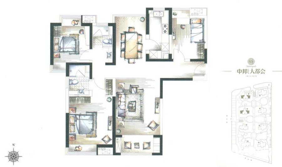 中邦大都会普通住宅118㎡户型图