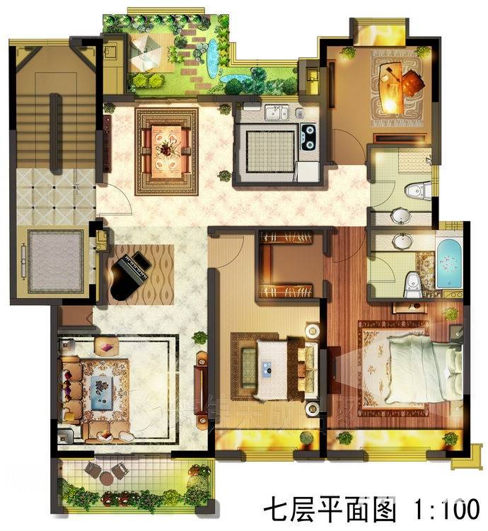 保集澜湾普通住宅123㎡户型图