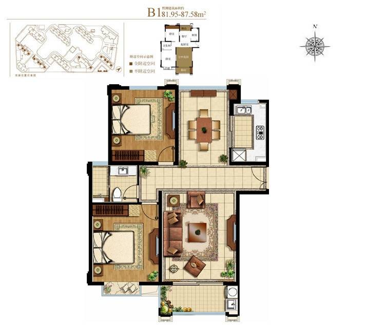 盛世御珑湾普通住宅82㎡户型图