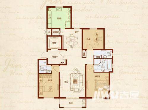 金瀚园普通住宅138㎡户型图