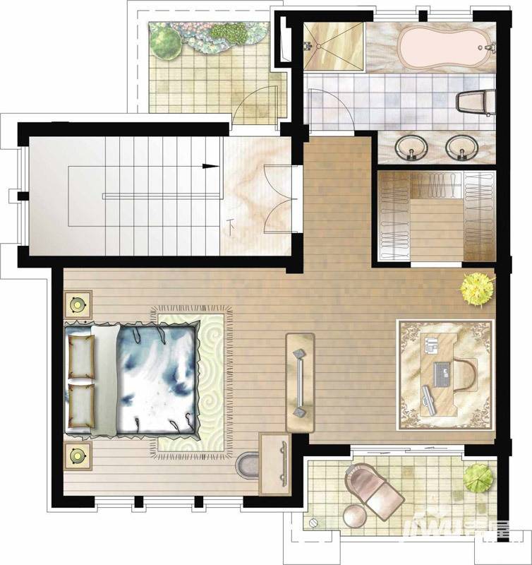 御龙首府3室2厅3卫203㎡户型图