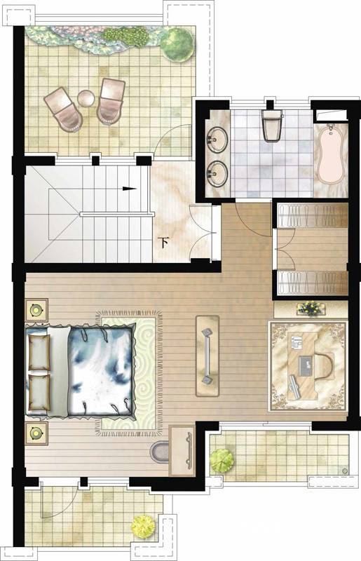 御龙首府3室2厅3卫203㎡户型图