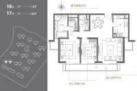 万科翡翠江湾2室2厅2卫123㎡户型图