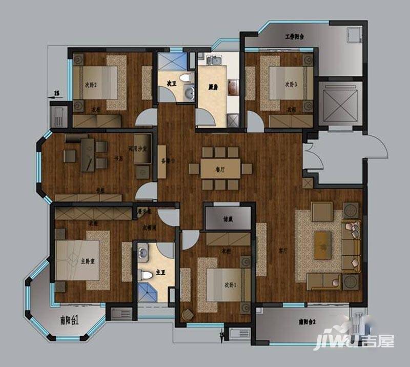 瀛通金鳌山公寓普通住宅190㎡户型图