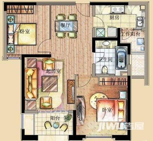 华润外滩九里普通住宅82㎡户型图