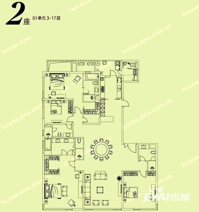 凯德茂名公馆4室2厅4卫345.9㎡户型图