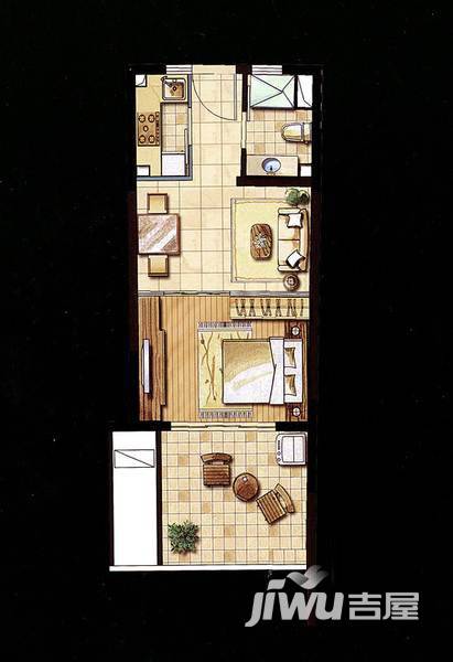 原公馆普通住宅46㎡户型图