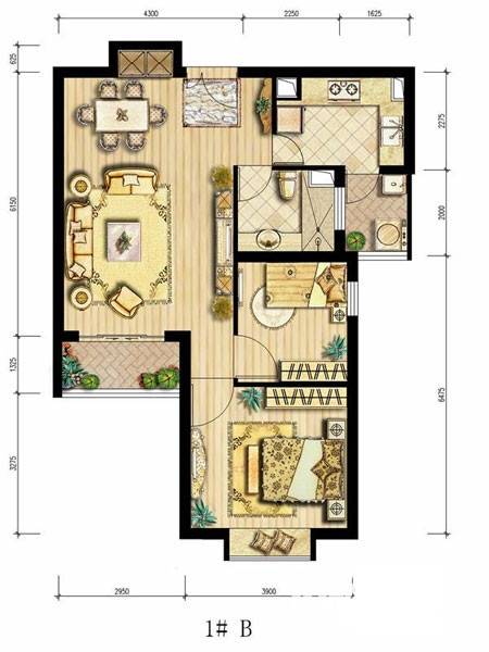 长宁88金廷普通住宅90㎡户型图