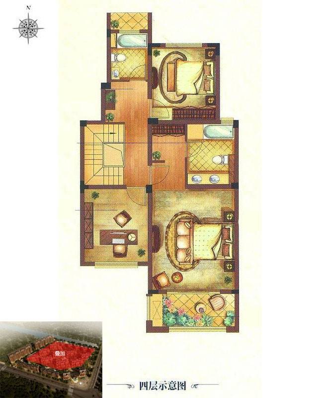 信达郡庭4室3厅3卫202㎡户型图