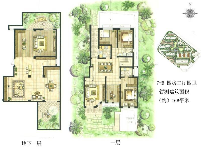 尼德兰花园4室2厅4卫166㎡户型图