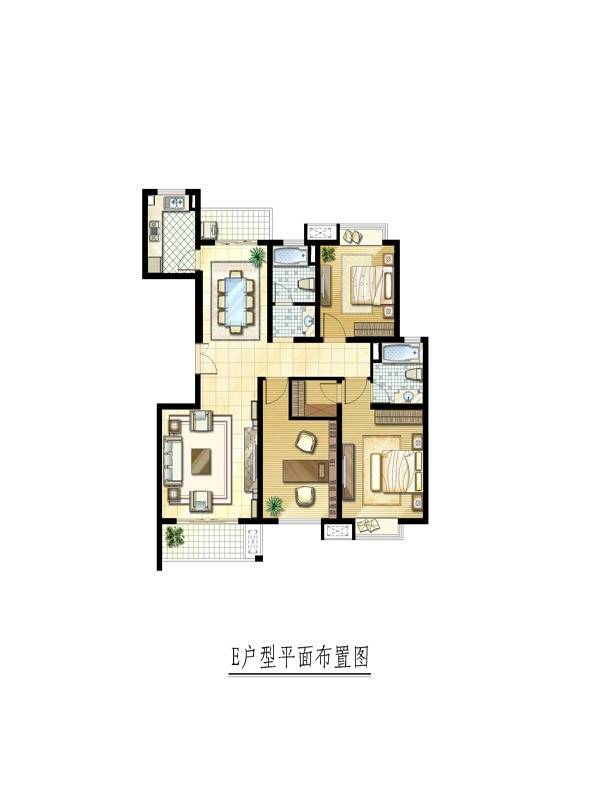 御景华庭3室2厅2卫141.8㎡户型图