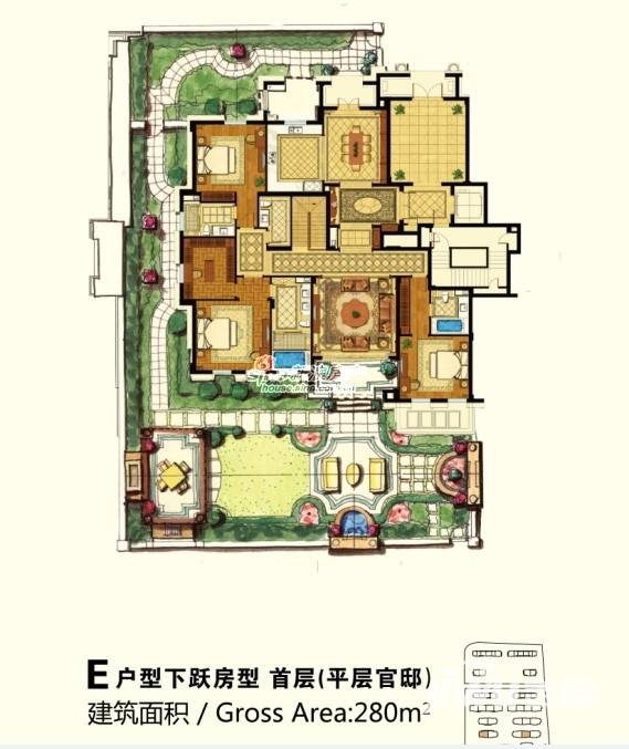 绿城玉兰花园御园3室2厅3卫280㎡户型图