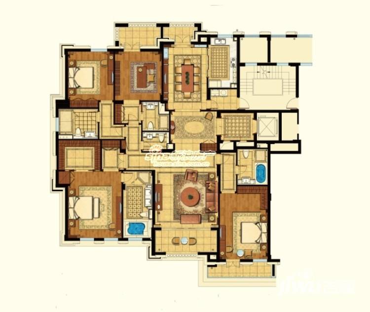 绿城玉兰花园御园4室2厅4卫303㎡户型图