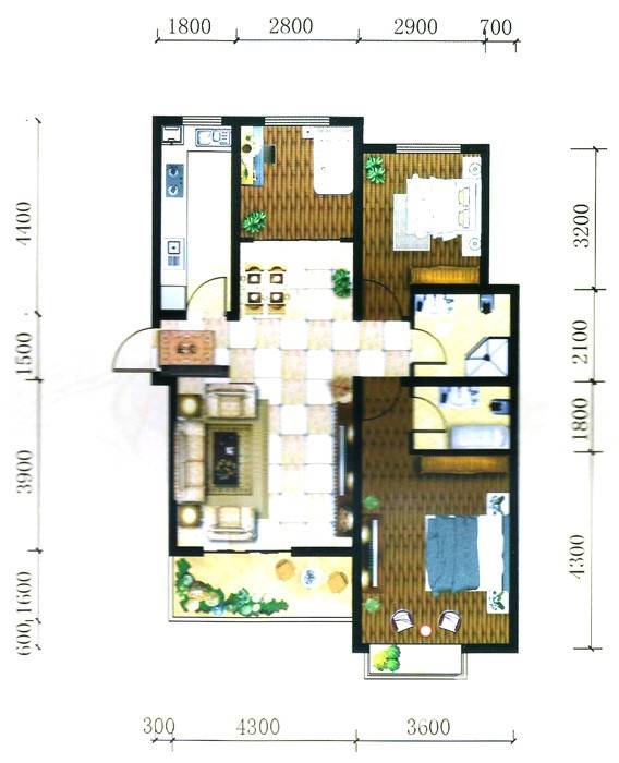 五洲国际官邸普通住宅112.3㎡户型图