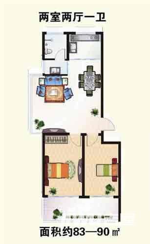 裕升国际花园普通住宅90㎡户型图