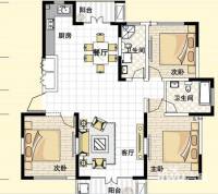 东菱阳光乐园3室2厅2卫138.7㎡户型图