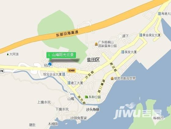 山海阳光云景位置交通图1