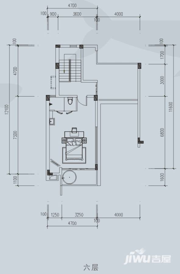 中航元屿海3室2厅4卫180㎡户型图