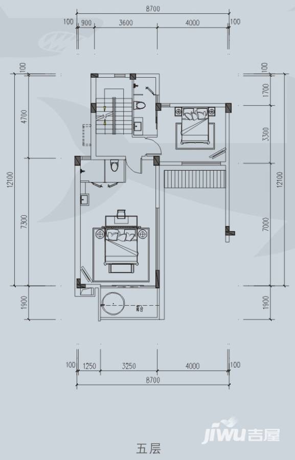 中航元屿海3室2厅4卫180㎡户型图