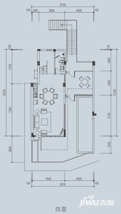 中航元屿海3室2厅4卫180㎡户型图