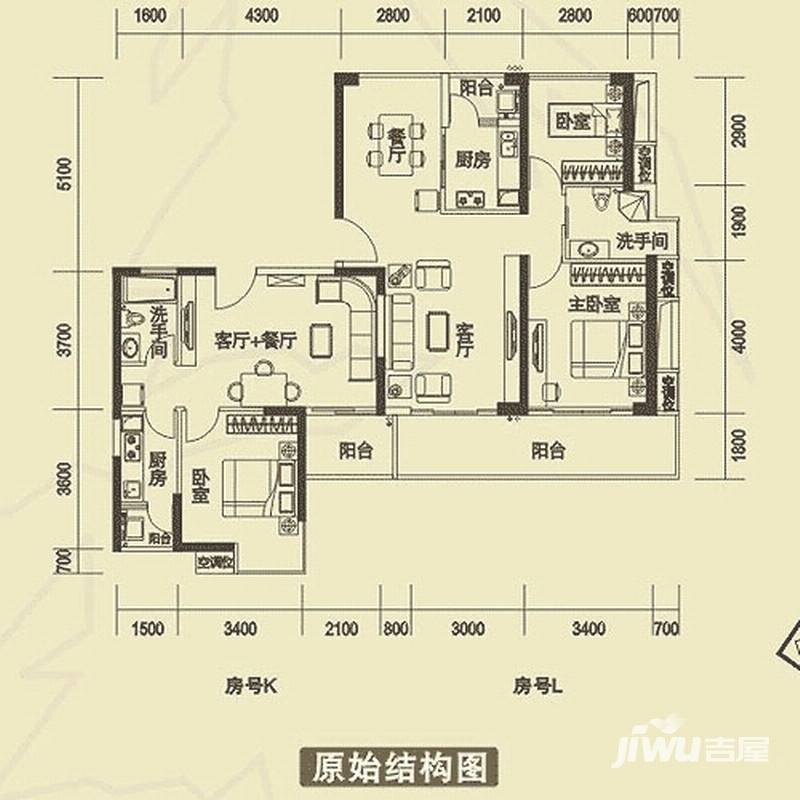 振业天峦1室2厅1卫户型图