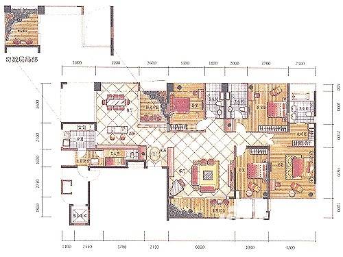 新世界四季山水4室2厅2卫150㎡户型图