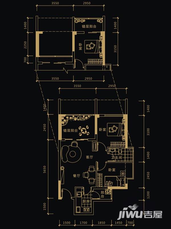 四季丽晶普通住宅60㎡户型图