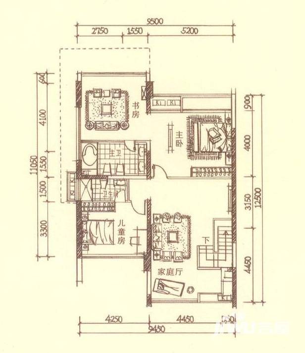 阳基天御山普通住宅186㎡户型图