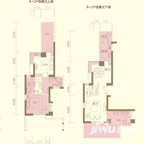 金山碧海3室2厅3卫户型图